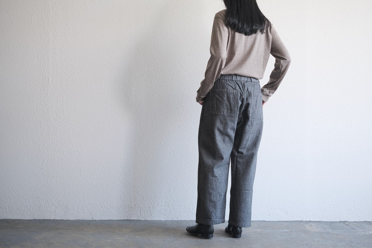MITTAN / ウールデニムワイド 灰 PT-100 / unisex