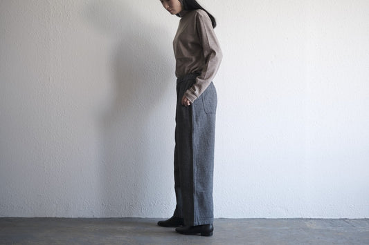 MITTAN / ウールデニムワイド 灰 PT-100 / unisex