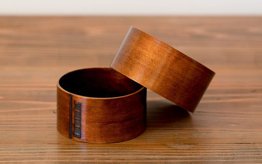 曲げわっぱ 丸弁当箱（小）拭き漆