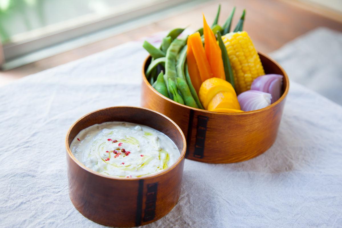 曲げわっぱ 丸弁当箱（中）拭き漆