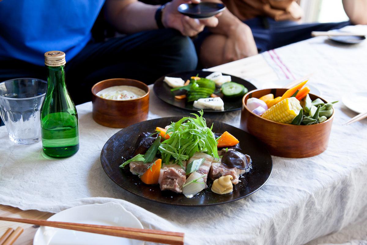 曲げわっぱ 丸弁当箱（中）拭き漆