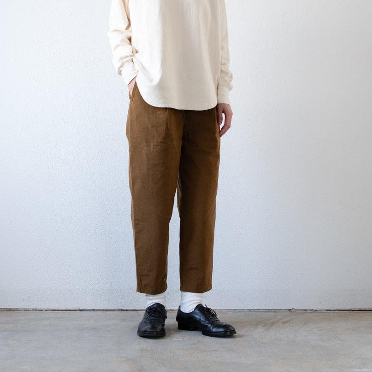 バフクロス ワイドパンツ カーキブラウン｜unisex 3 size