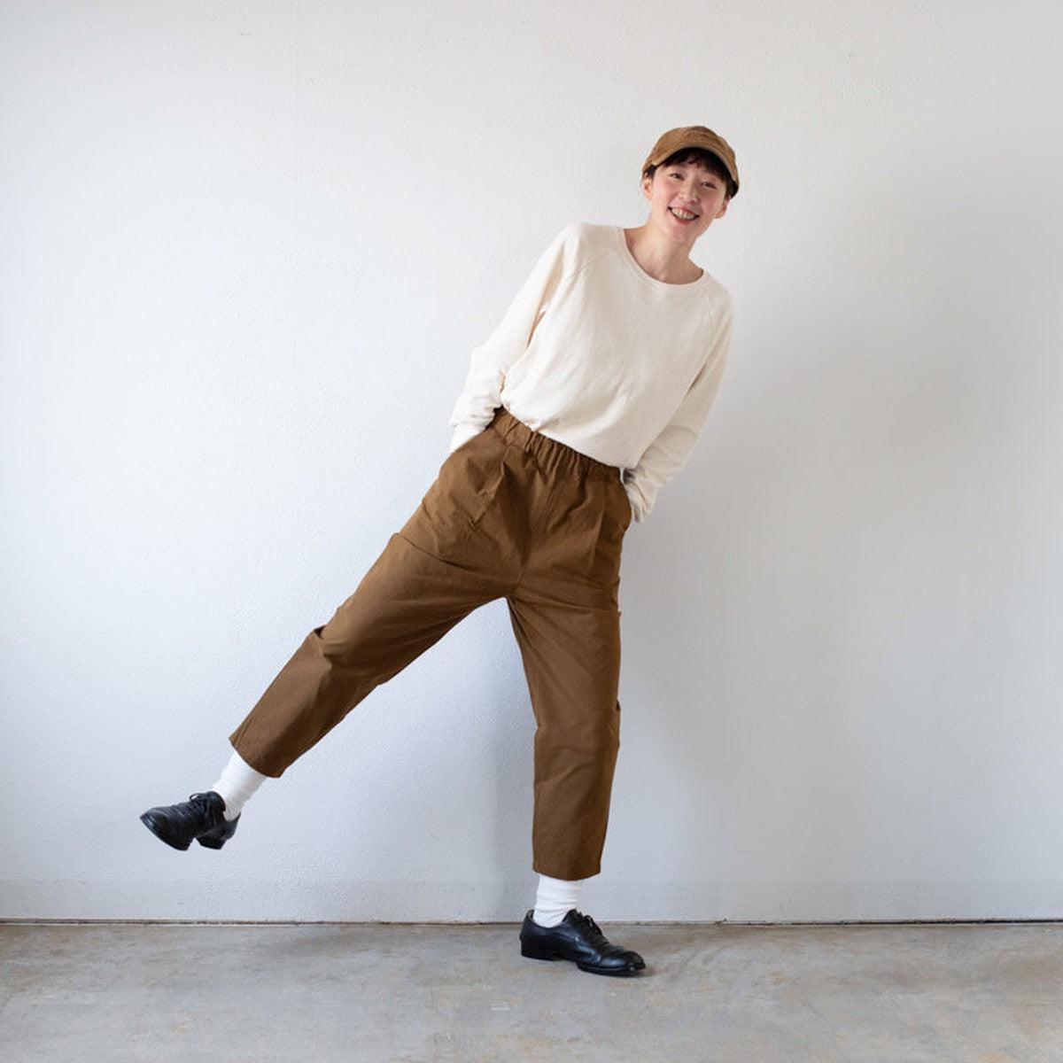 バフクロス ワイドパンツ カーキブラウン｜unisex 3 size