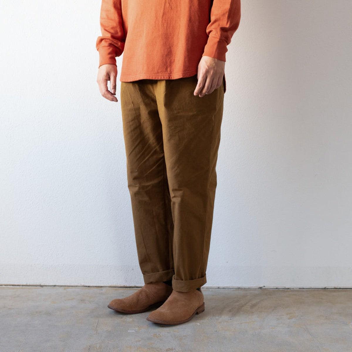 バフクロス ワイドパンツ カーキブラウン｜unisex 3 size