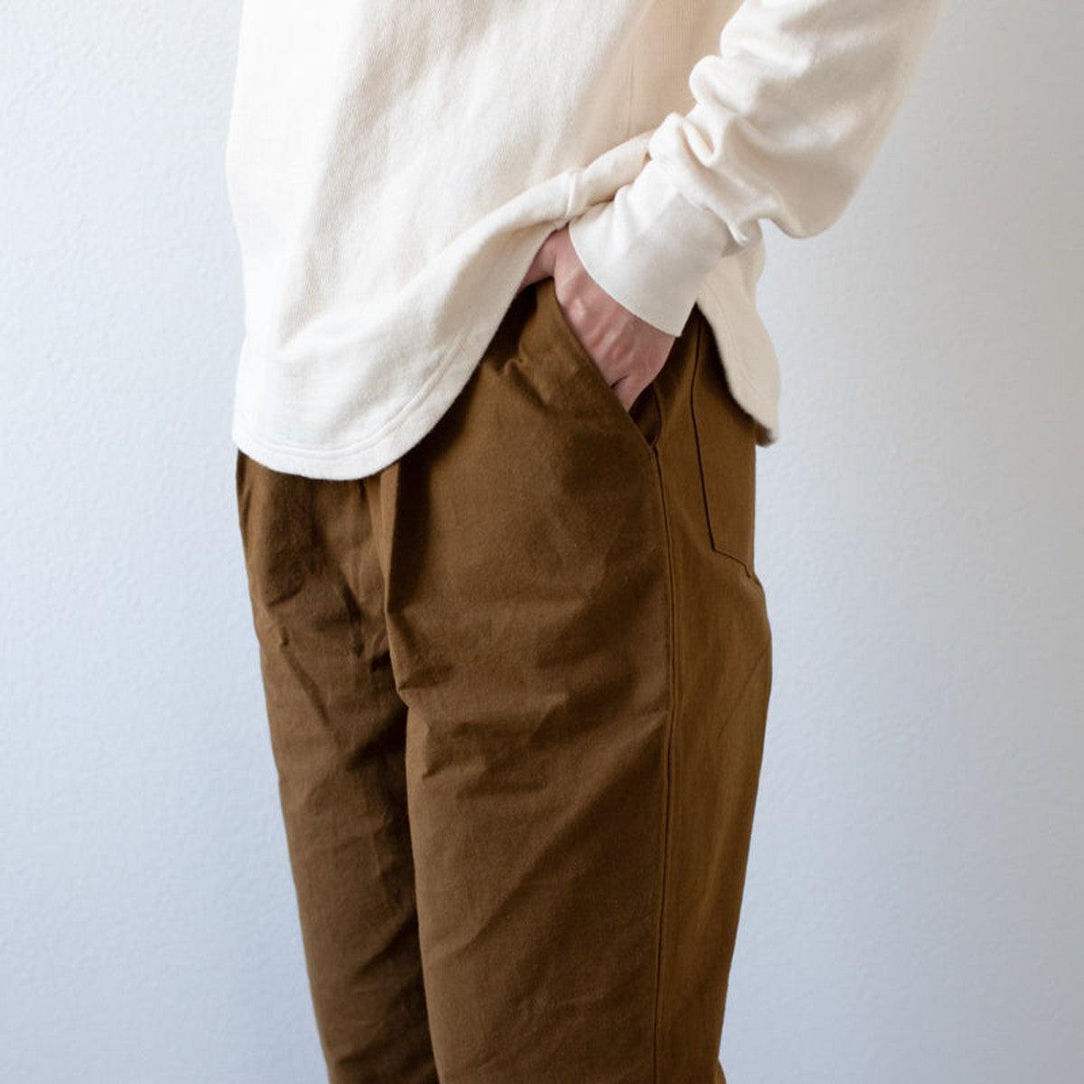バフクロス ワイドパンツ カーキブラウン｜unisex 3 size