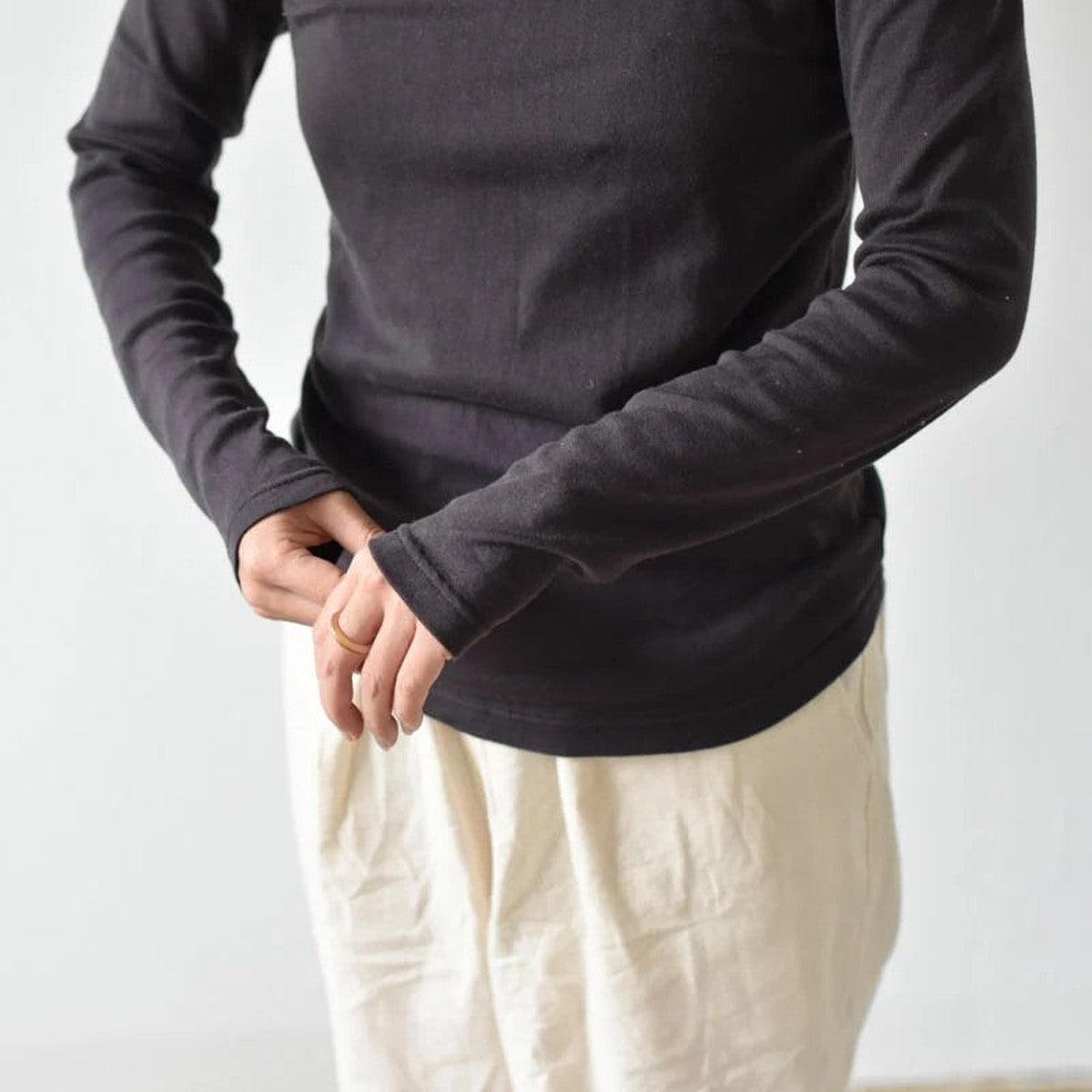 yohaku タートルネック長袖カットソー｜ライトグレー｜レディース