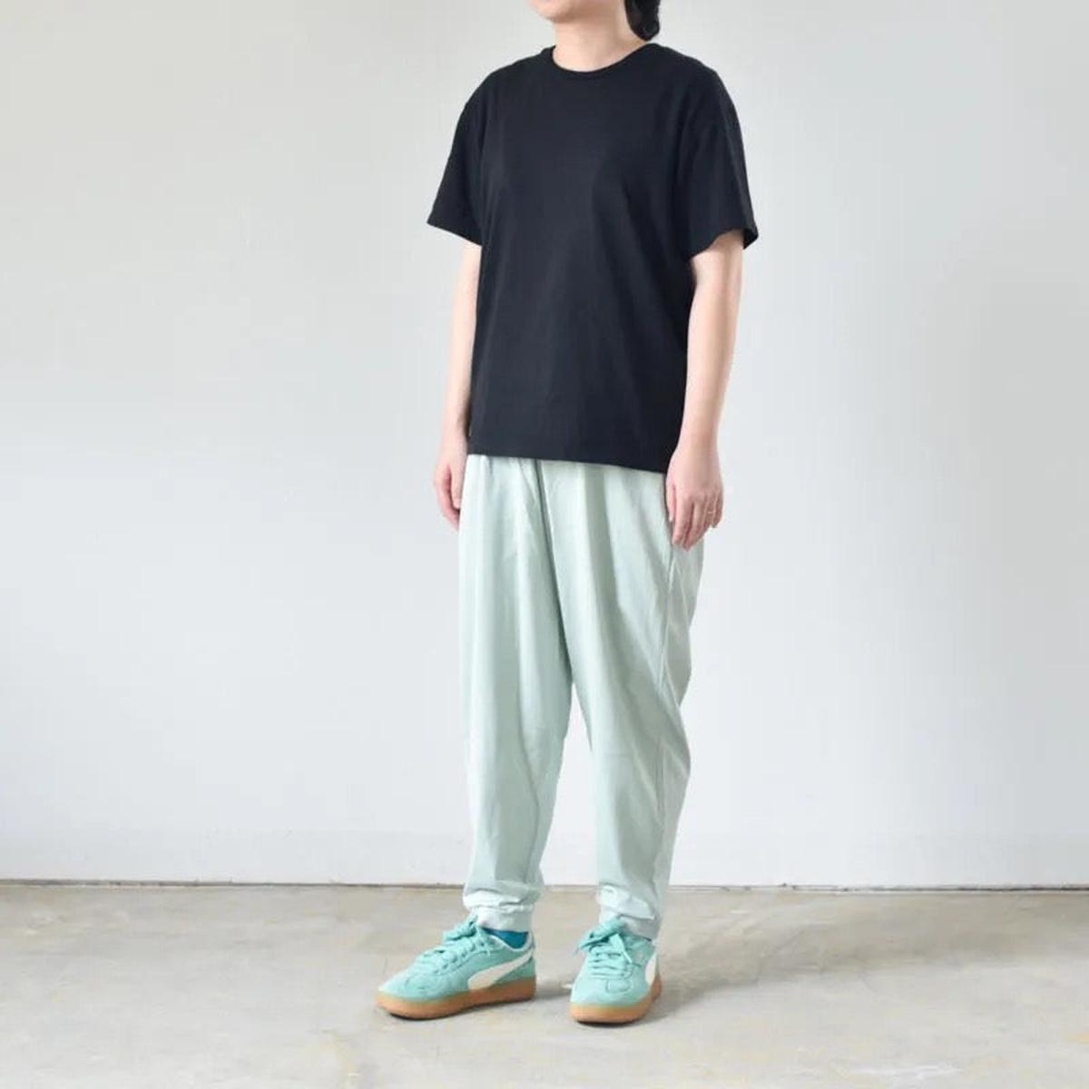 yohaku ドバイパンツ｜ツヤツヤ天竺素材 ダークグレー｜unisex freesize