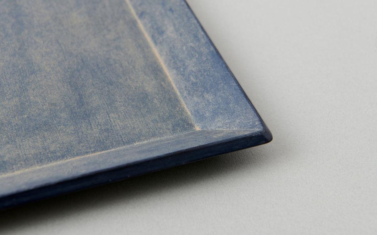 一閑張四角盆 寄竹