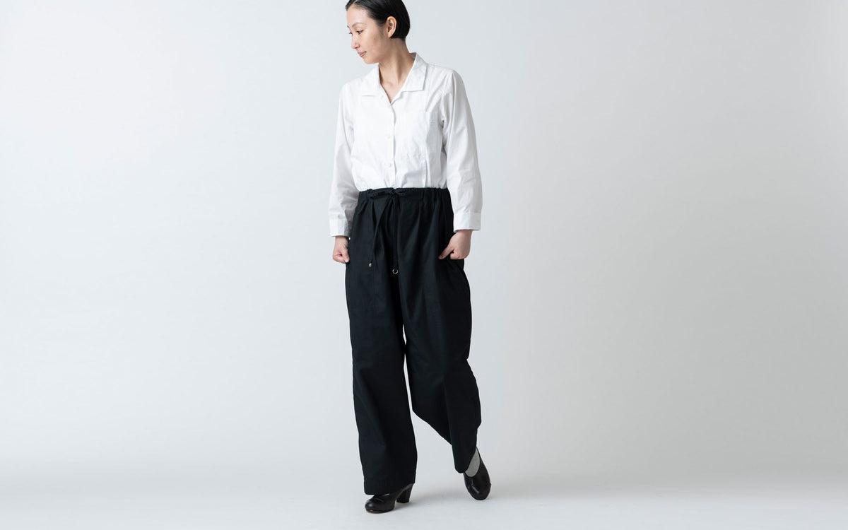 木間服装製作 pants polyester-cotton black｜unisex freesize