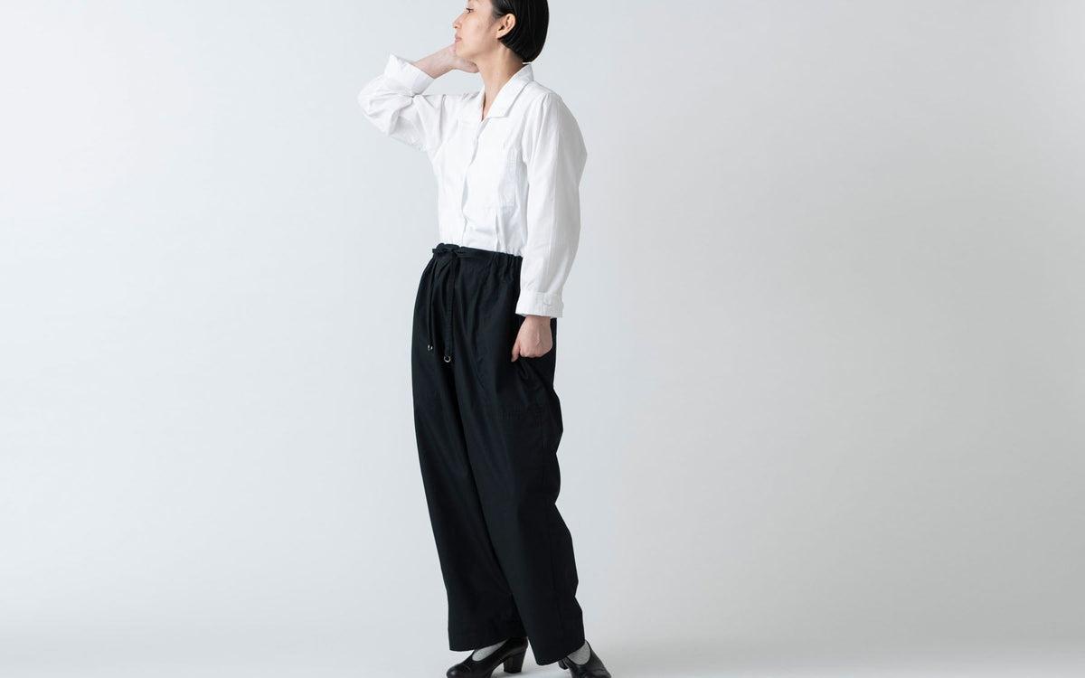 木間服装製作 pants polyester-cotton black｜unisex freesize