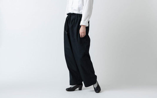 木間服装製作 pants polyester-cotton black｜unisex freesize