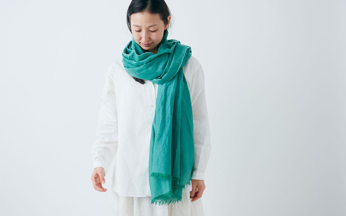enrica cottonsilk scarf｜sesami-light grey