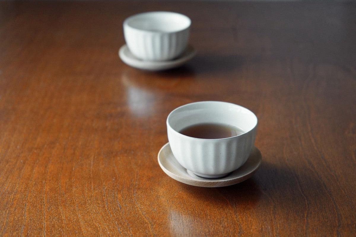 桂の木の茶托 白木