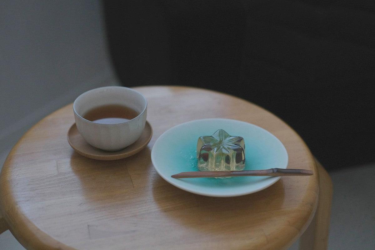 桂の木の茶托 白木