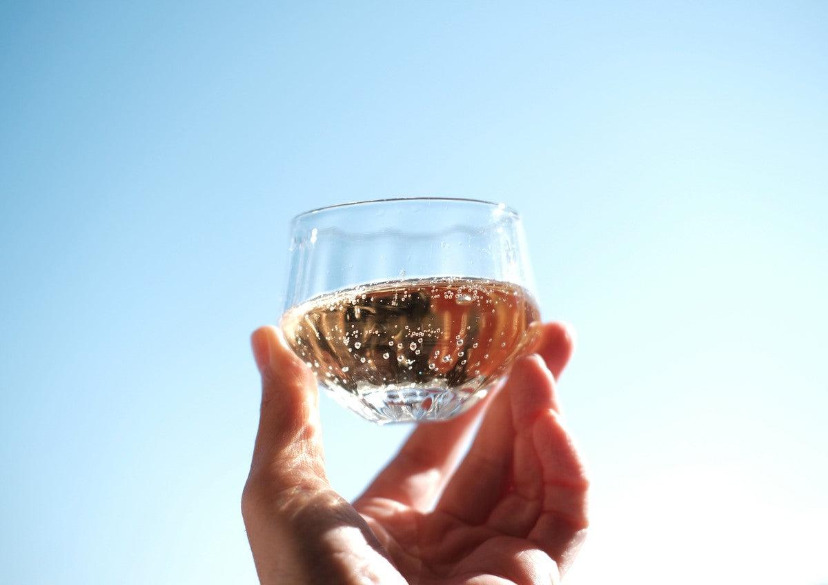 吹きガラスのグラス 六角