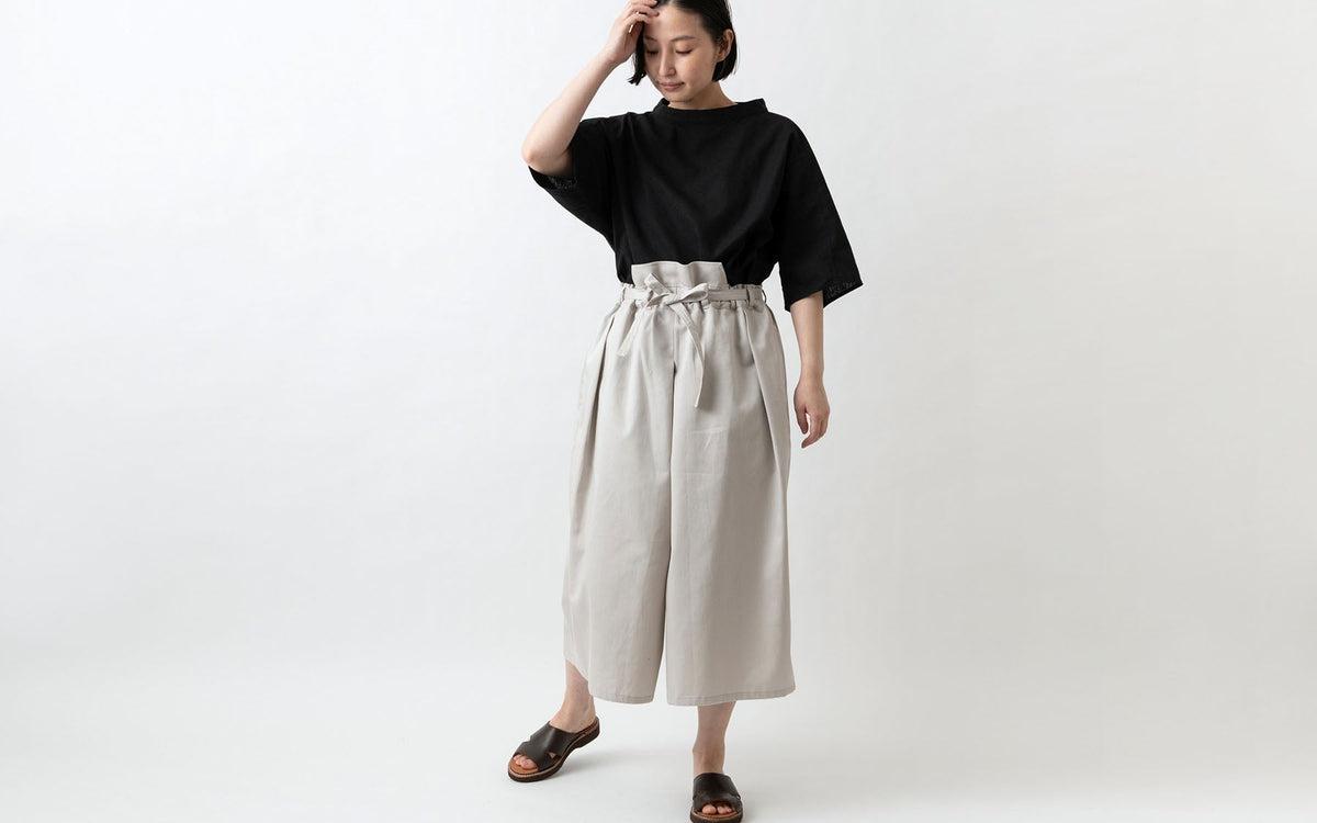 きるもの 袴パンツ｜コットンワッシャー 茶｜unisex freesize