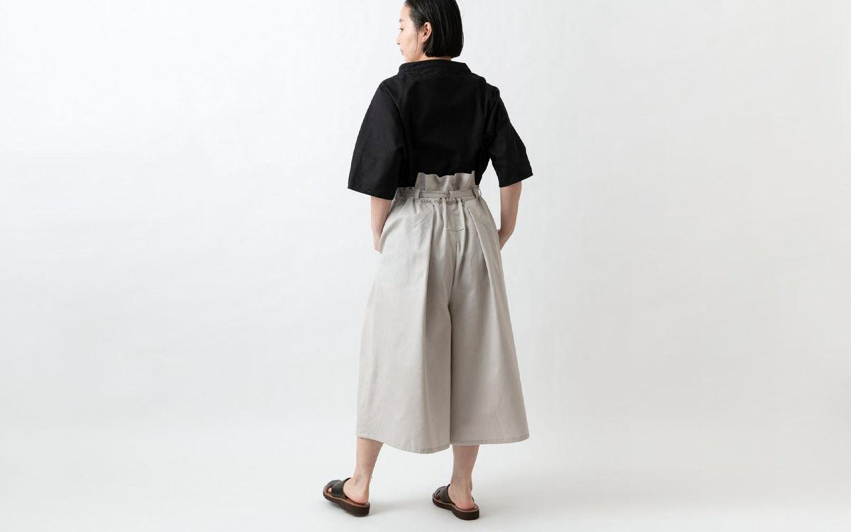 きるもの 袴パンツ｜オーガニックコットン鹿の子編み グレー｜unisex freesize