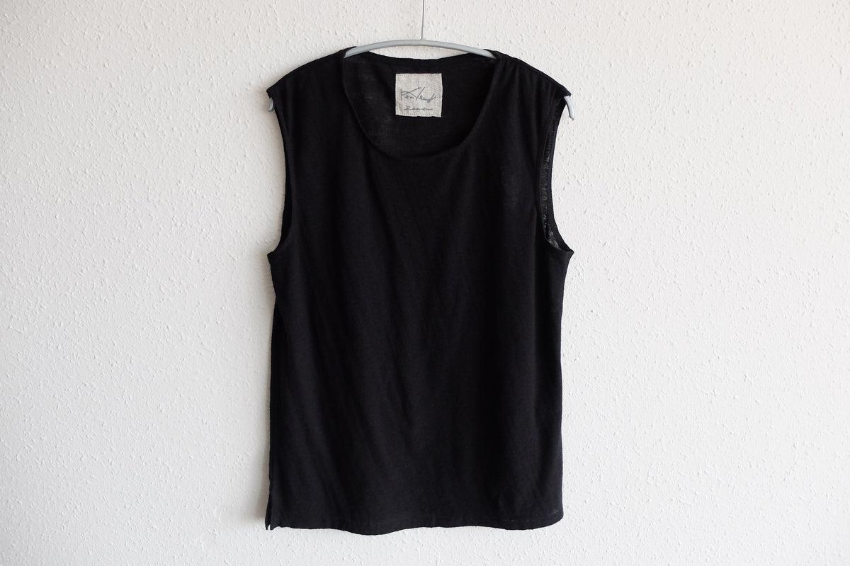 リネンコットンアンダーウェア ノースリーブ｜メンズ｜ブラック