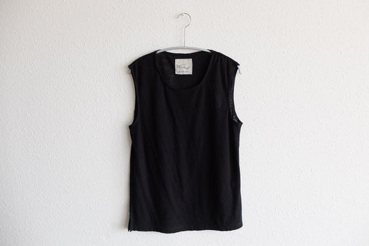 リネンコットンアンダーウェア ノースリーブ｜メンズ｜ブラック