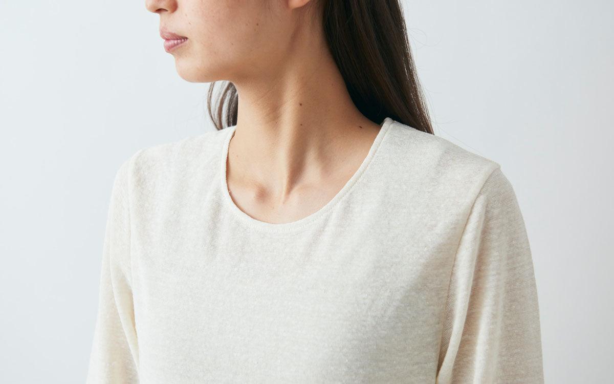 リネンコットンアンダーウェア7分袖｜レディース｜サルビア