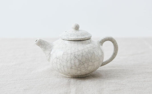 ソギポット 急須 白 墨貫入 