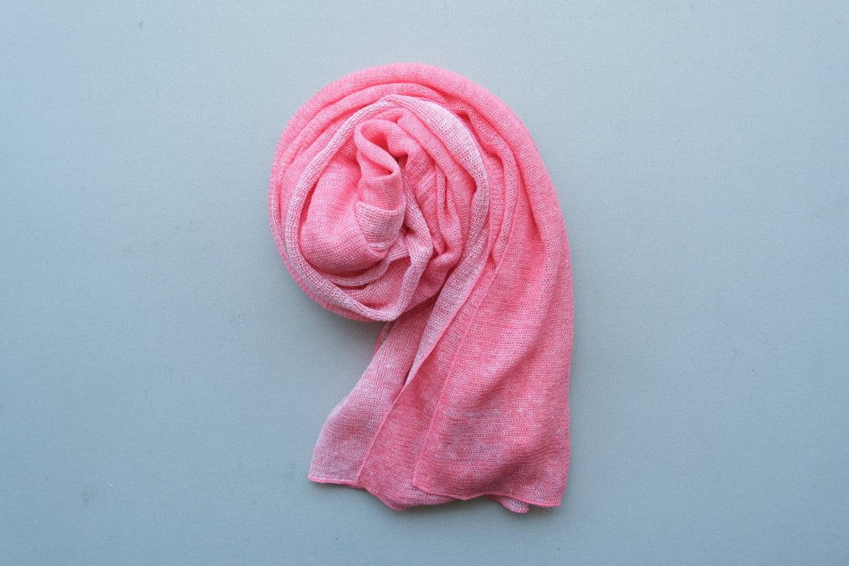 リネンニットストール｜フェアリーピンク×ヒイロ