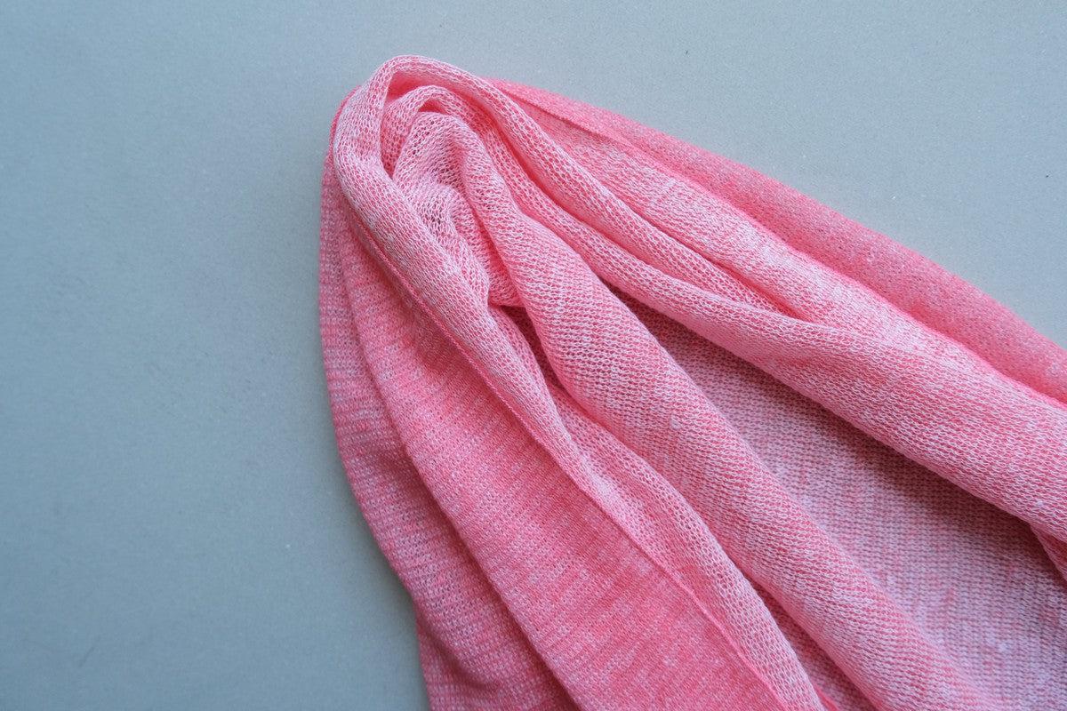 リネンニットストール｜フェアリーピンク×ヒイロ