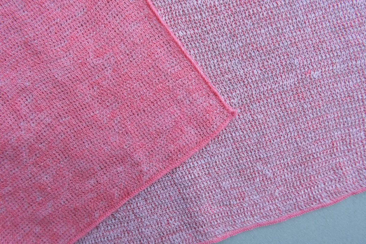 リネンニットストール｜フェアリーピンク×ヒイロ