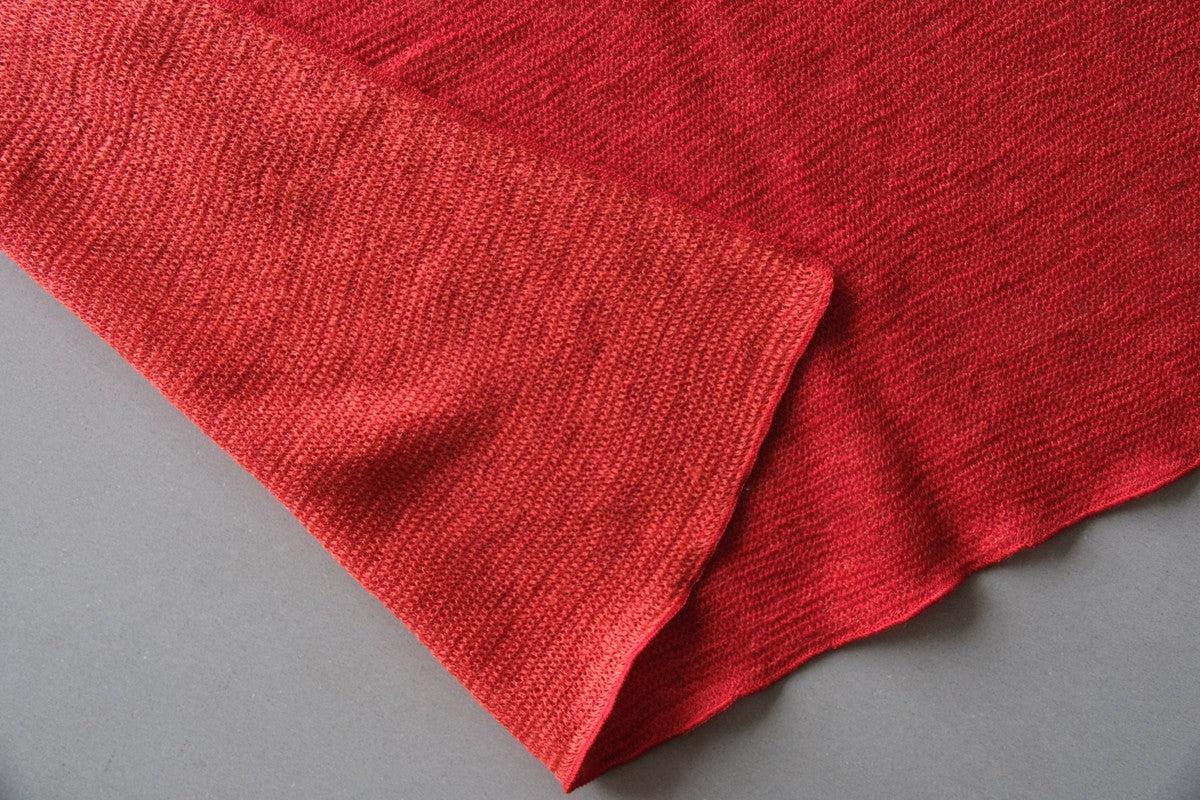 リネンニットストール｜レッド×スカーレットオレンジ