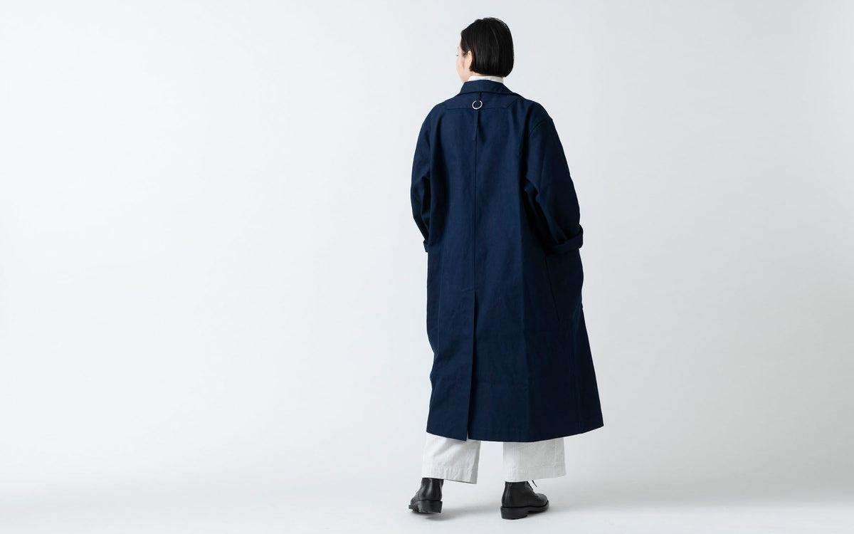 【再入荷】木間服装製作 coat コットン帆布 navy｜unisex freesize
