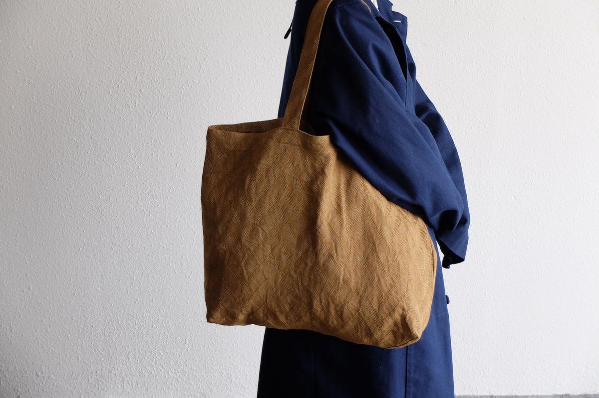 リネンジャガード織トートバッグ｜ペイズリー モスグリーン