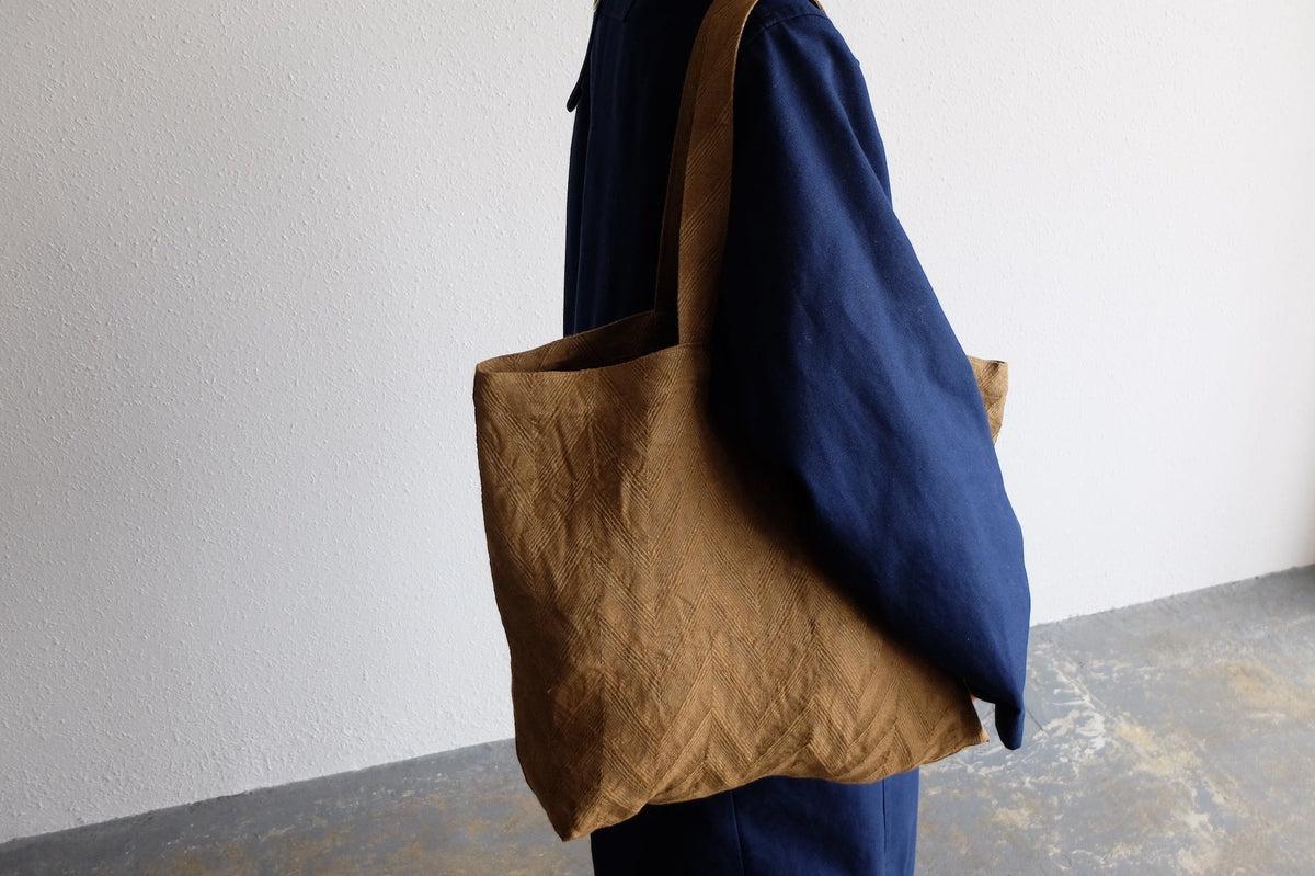 リネンジャガード織トートバッグ｜ペイズリー モスグリーン