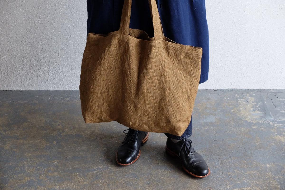 リネンジャガード織トートバッグ｜ペイズリー モスグリーン