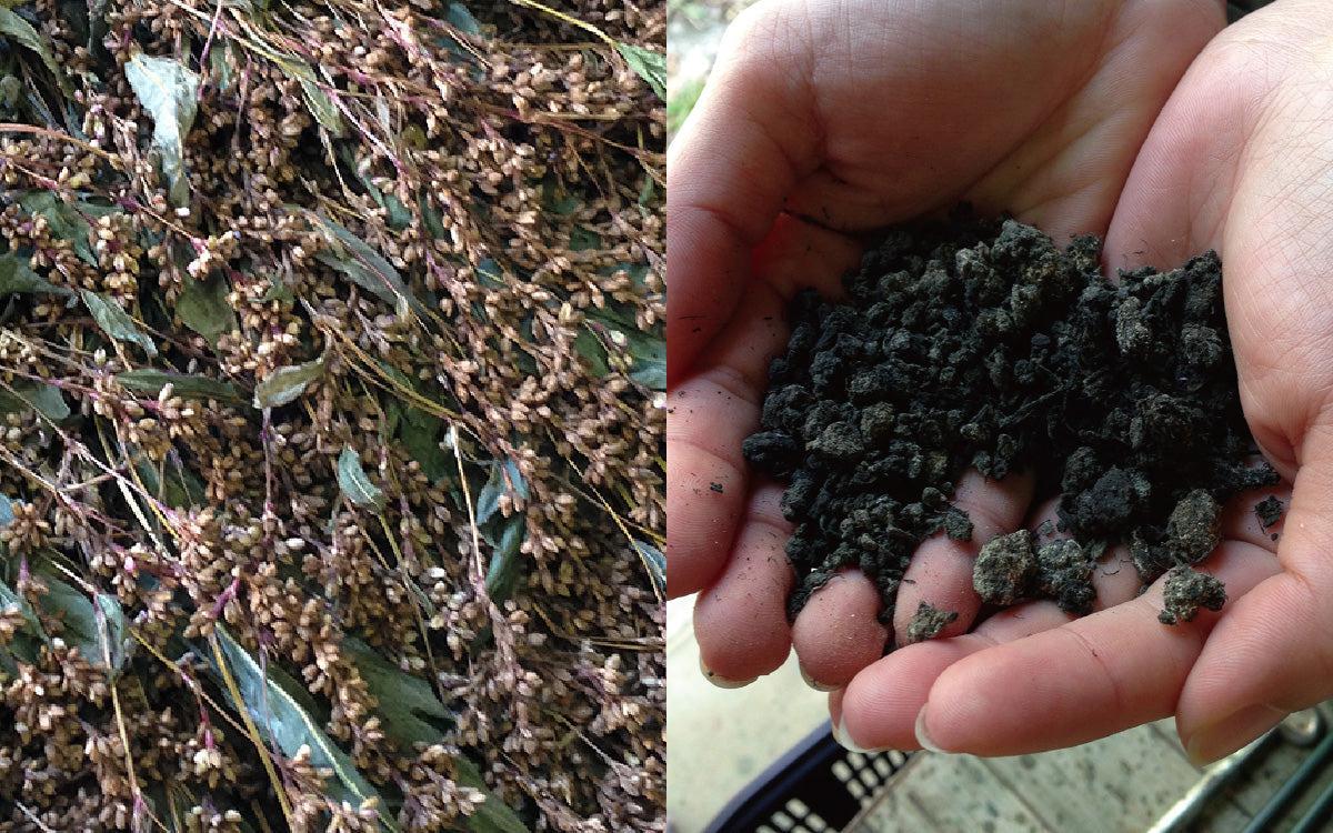 本藍染めリネン風呂敷 群雲