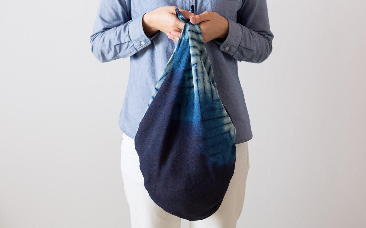 本藍染めリネン風呂敷 山路岸