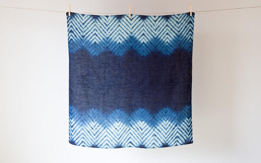 本藍染めリネン風呂敷 山路岸