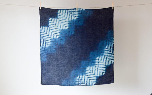 本藍染めリネン風呂敷 山路登