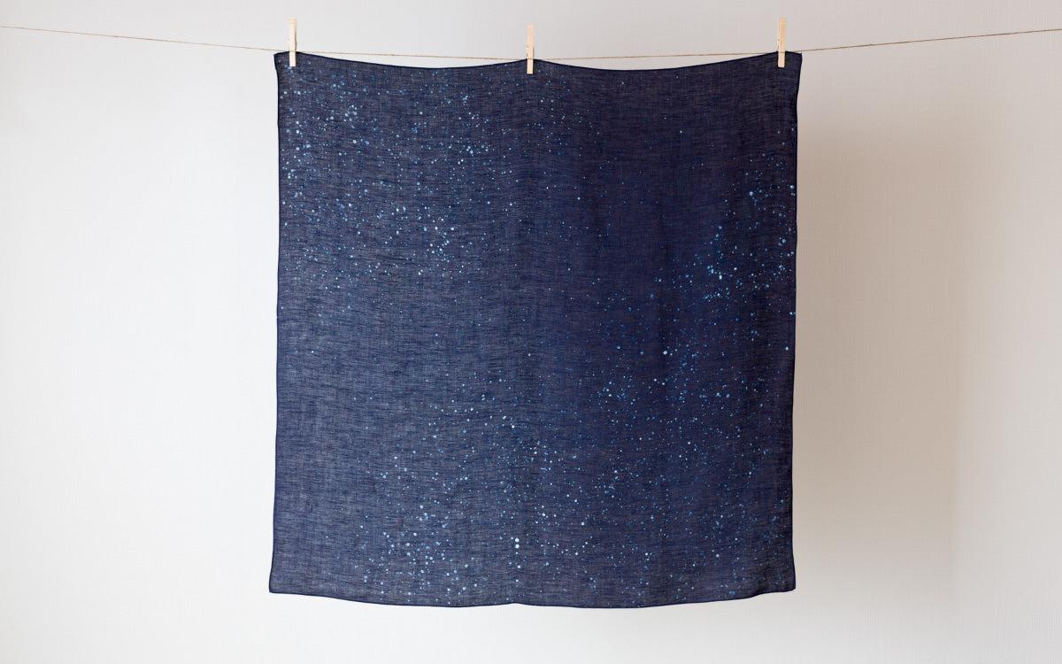 本藍染めリネン風呂敷 星空