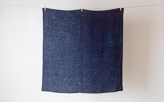 本藍染めリネン風呂敷 星空