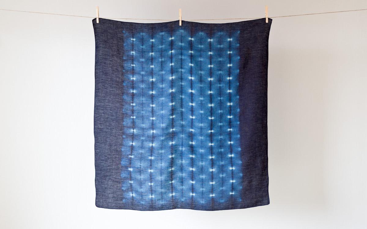本藍染めリネン風呂敷 蛍