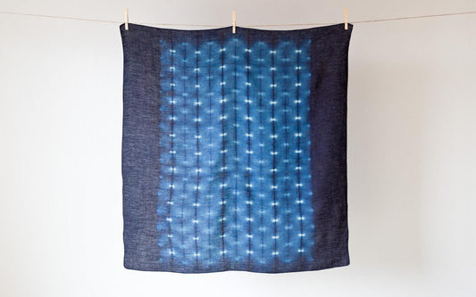 本藍染めリネン風呂敷 蛍