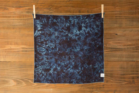【在庫あり】本藍染めリネンハンカチ 群雲