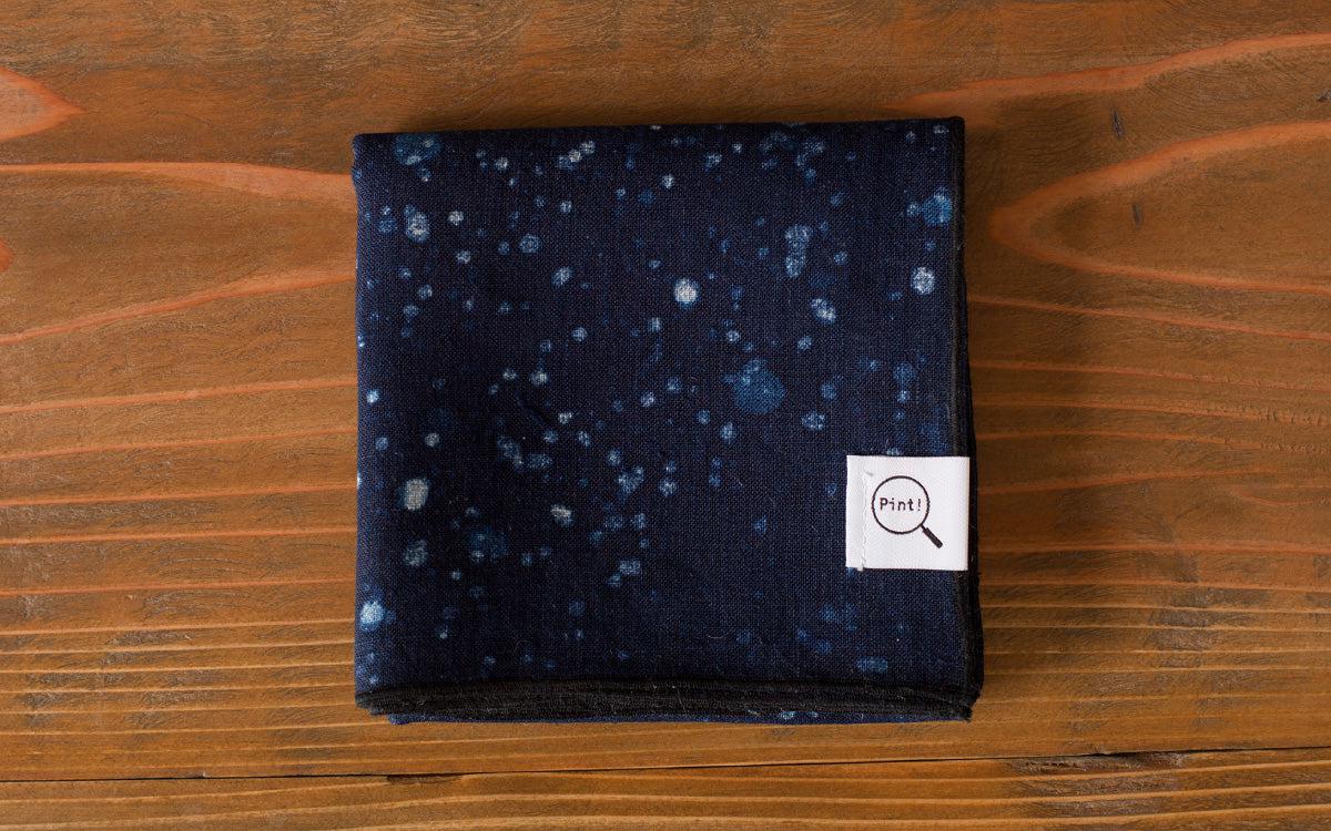 【在庫写真掲載】本藍染めリネンハンカチ 星空