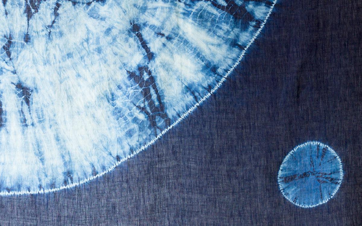 本藍染めリネンハンカチ 月夜