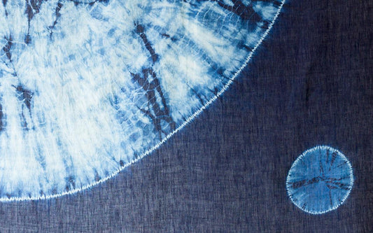 本藍染めリネンハンカチ 月夜