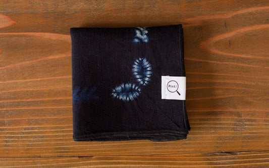 本藍染めリネンハンカチ バンダナ
