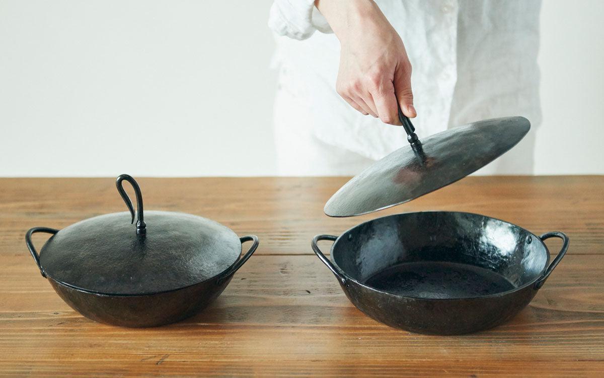 鍛冶職人の鉄の両手鍋 ＜3サイズ＞＜本体のみ・本体＋蓋＞