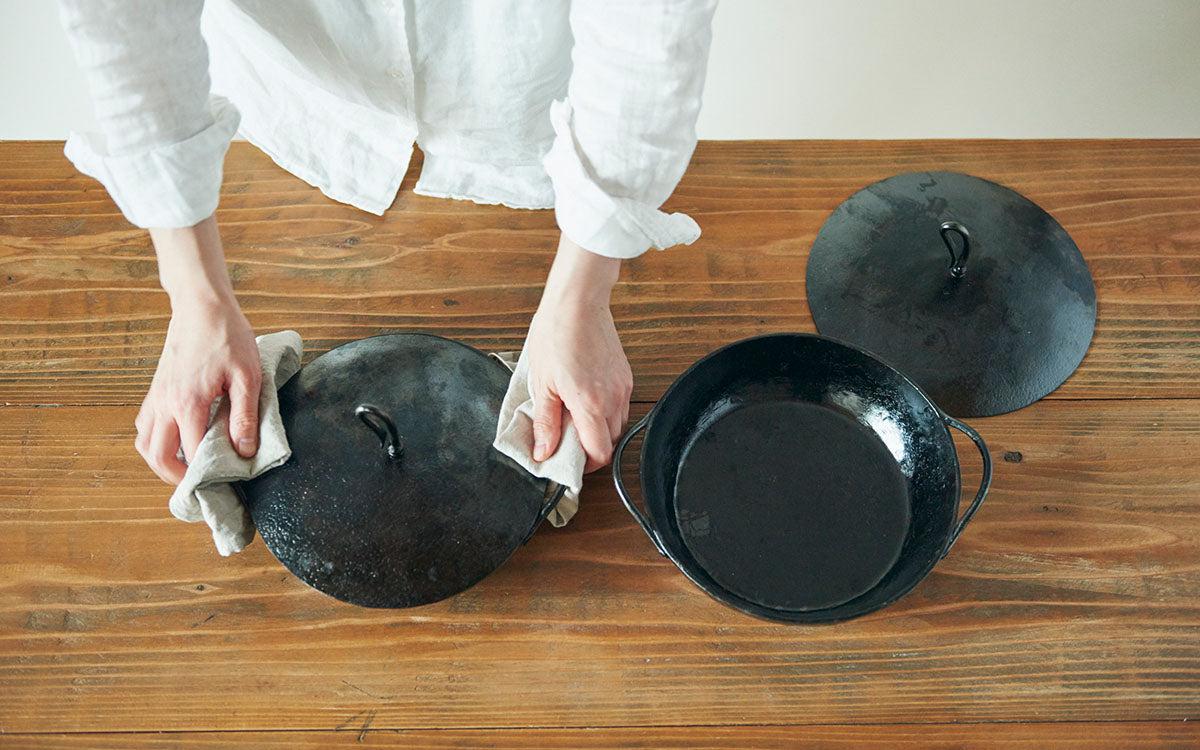 鍛冶職人の鉄の両手鍋 ＜3サイズ＞＜本体のみ・本体＋蓋＞