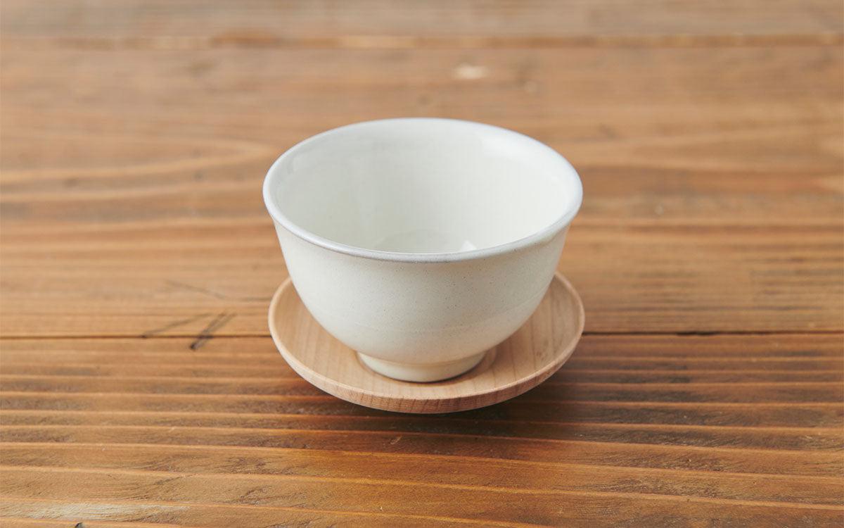 桂の木の茶托 白木
