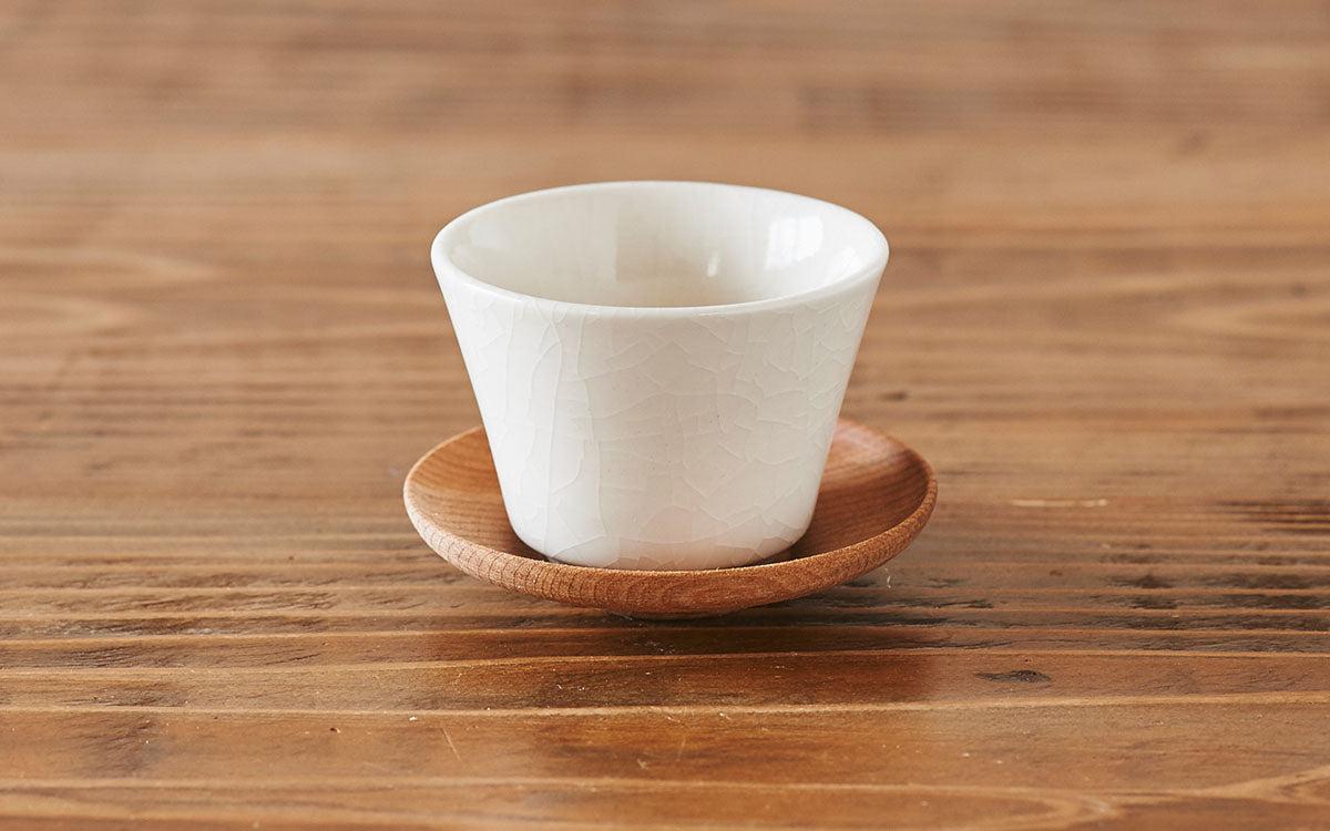 桂の木の茶托 白木